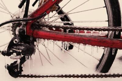 rower zimą